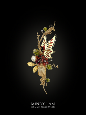 Men's Lapel Pin - Flutter of the Summer Garden