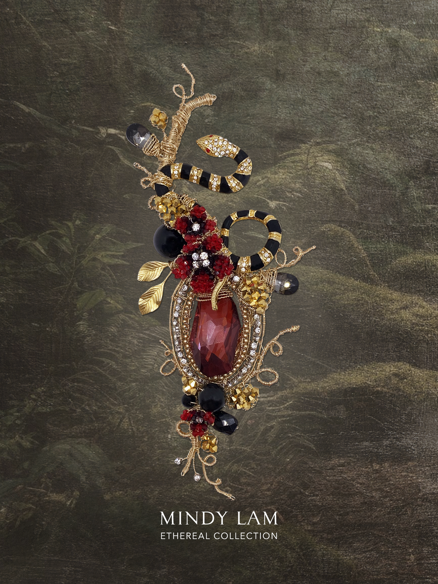 Ethereal Collection Lapel Pin - The Jeweled Serpent