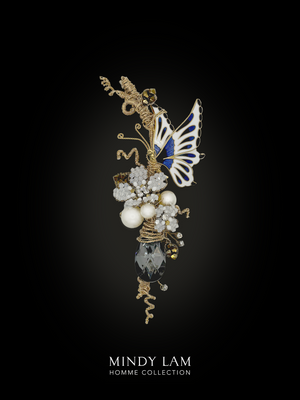 Men's Lapel Pin - Porcelain Flutter