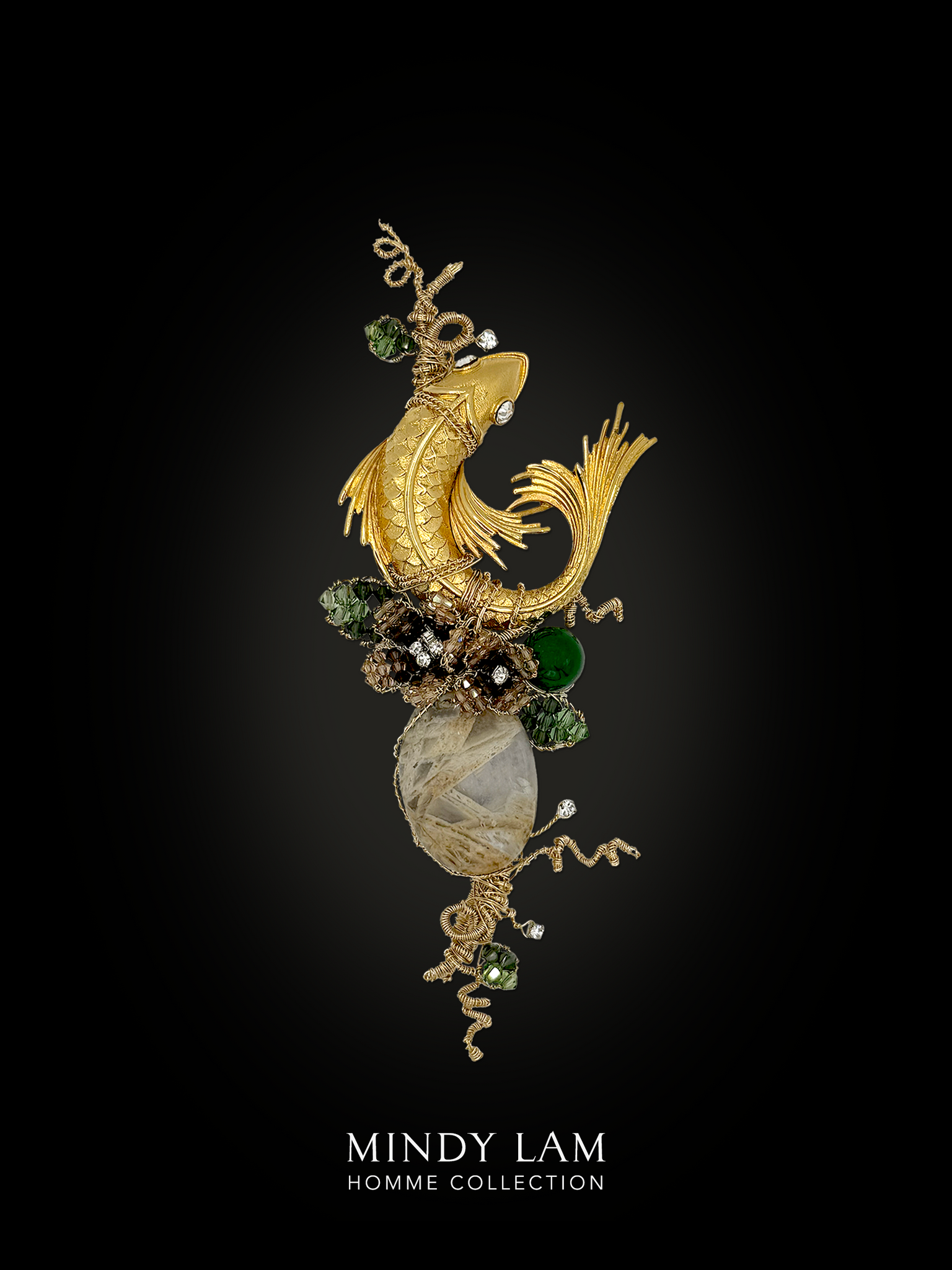 Men's Lapel Pin - Ripples of the Koi Pond