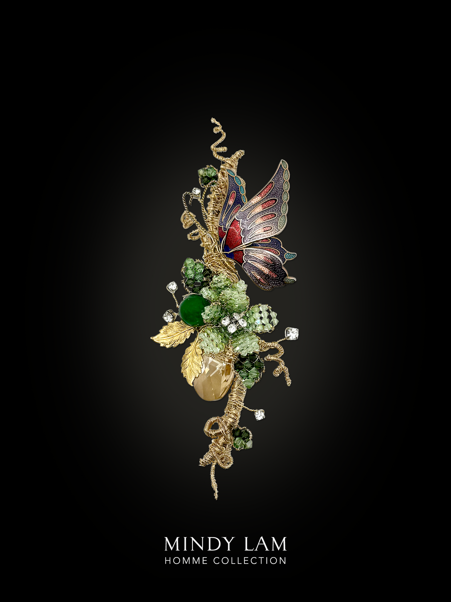 Men's Lapel Pin - Mint Garden Flutter