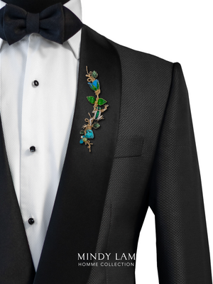 Men's Lapel Pin - Frog and the Blue Rose