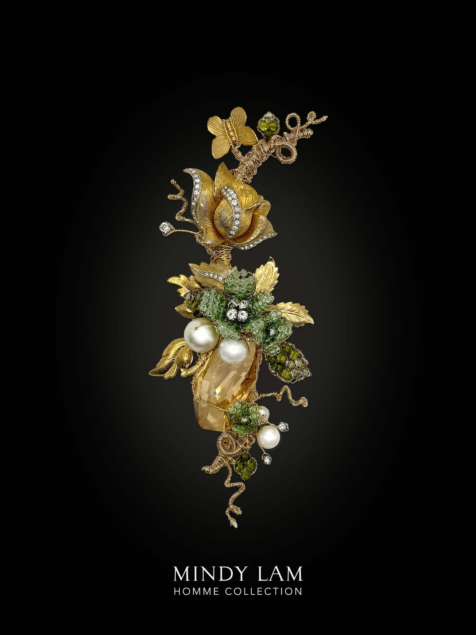 Men's Lapel Pin - Grand Rose and Flutter