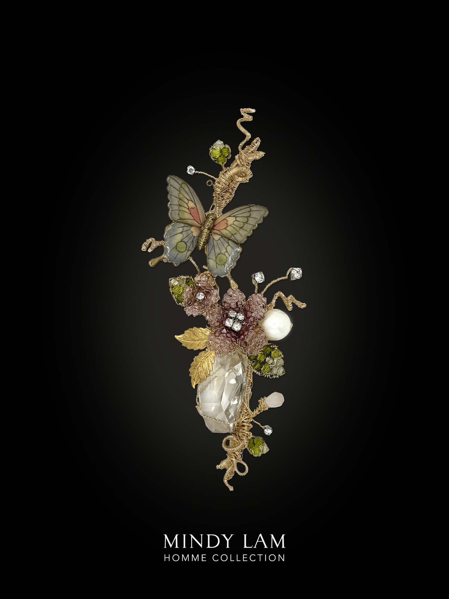 Men's Lapel Pin - Flutter of the Blush Garden