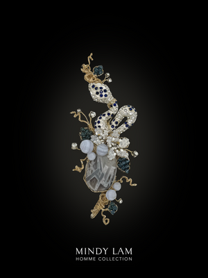 Men's Lapel Pin - Jeweled Serpent