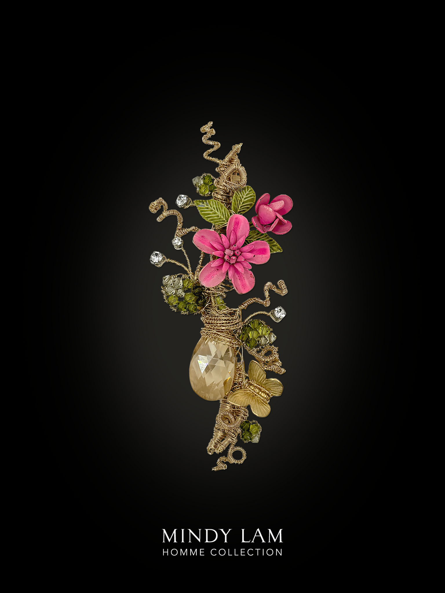 Men's Lapel Pin - Fuchsia Buttercups (Mini)