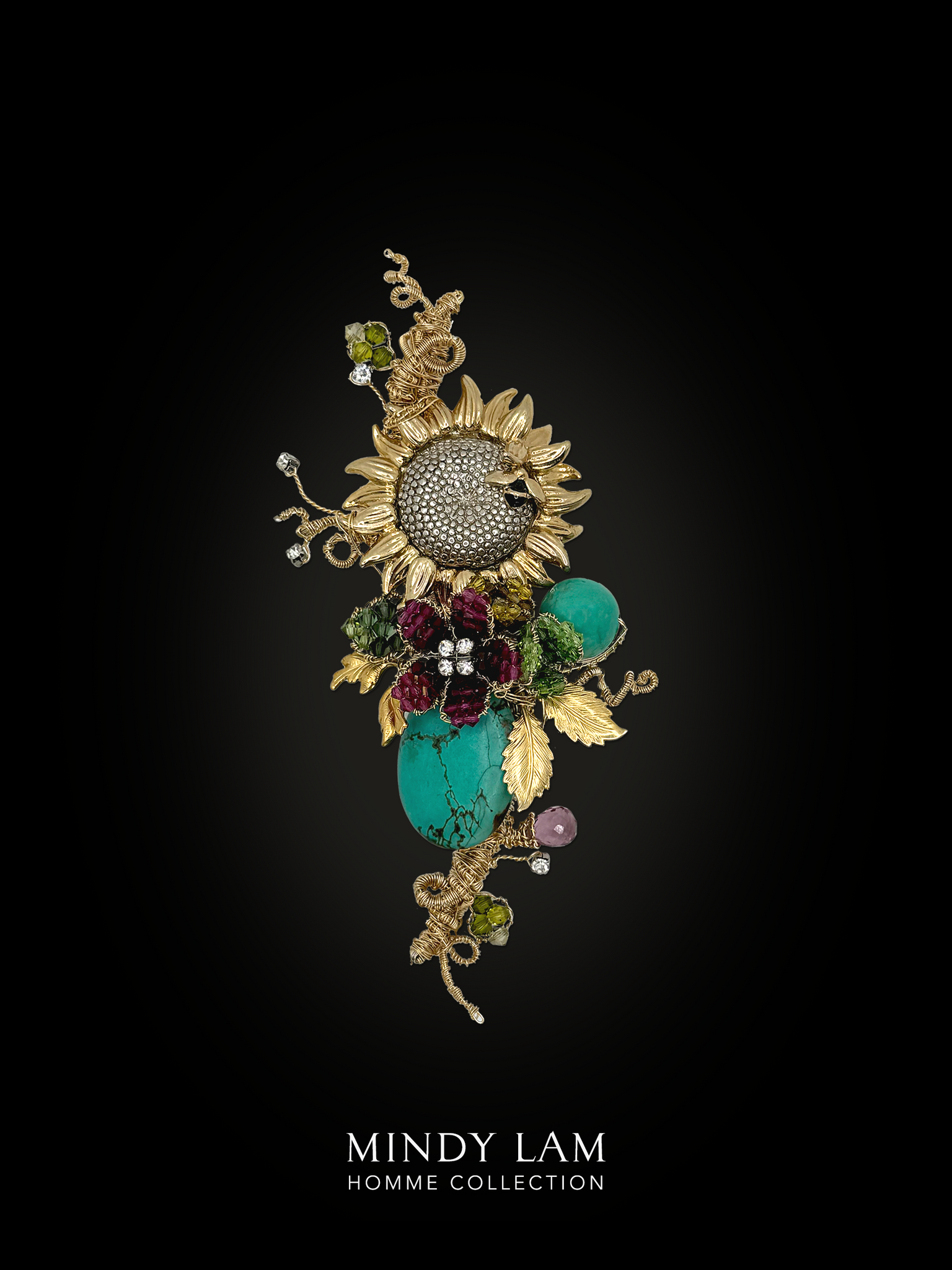 Men's Lapel Pin - Rays of the Sunflower Field