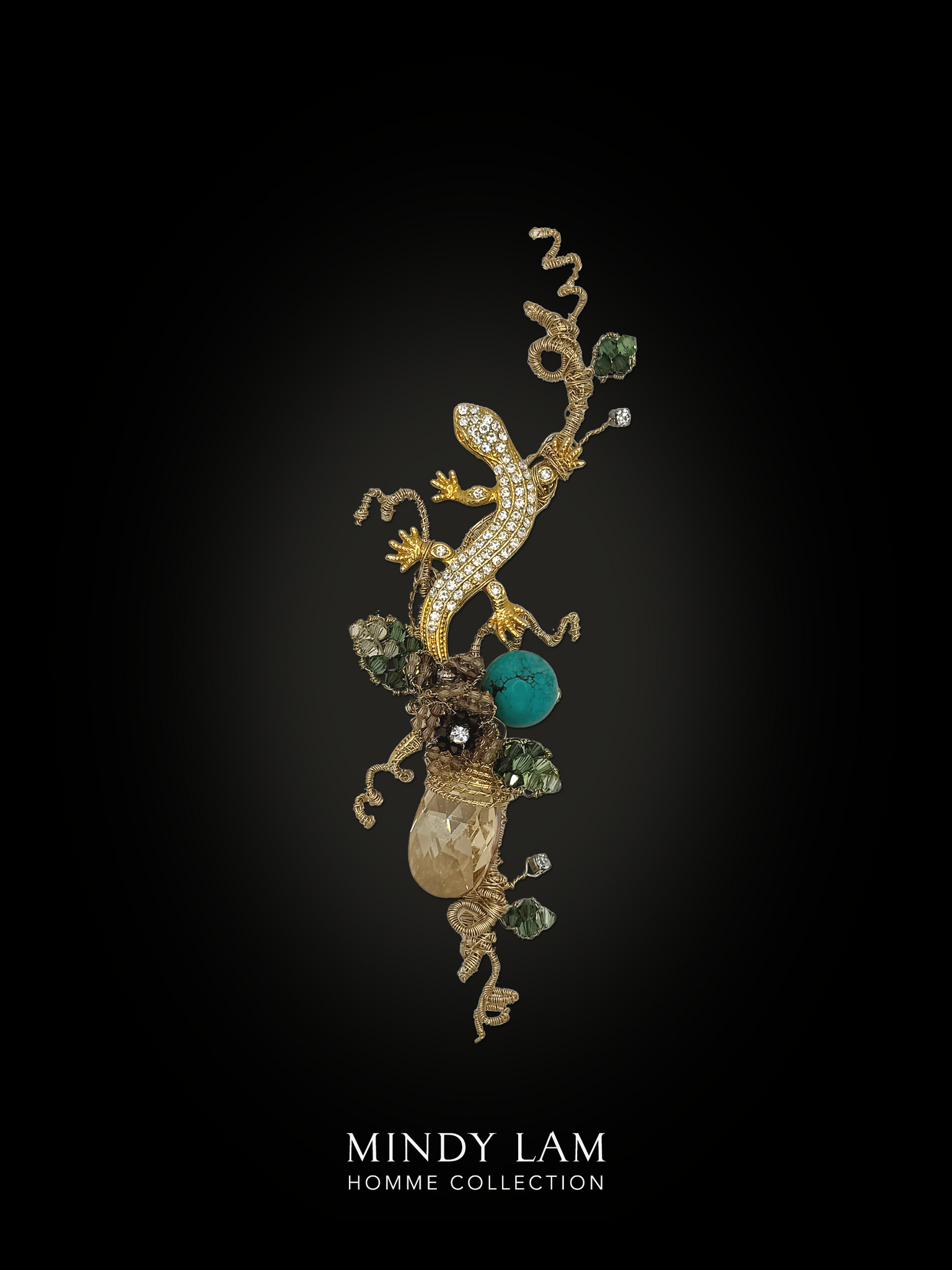 Men's Lapel Pin - Charm of the Jeweled Salamander