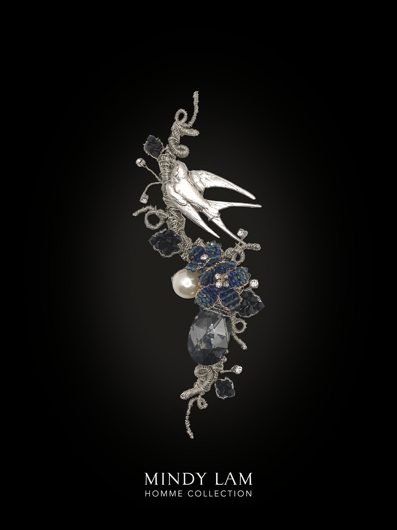 Men's Lapel Pin - Silver Swoop of the Swallow