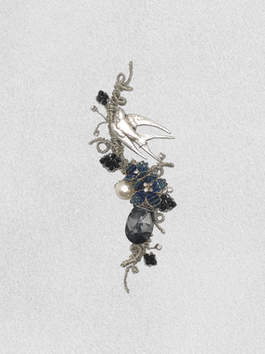 Men's Lapel Pin - Silver Swoop of the Swallow