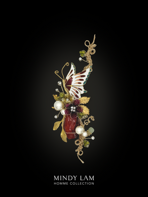 Men's Lapel Pin - Flutter of the Autumn Garden