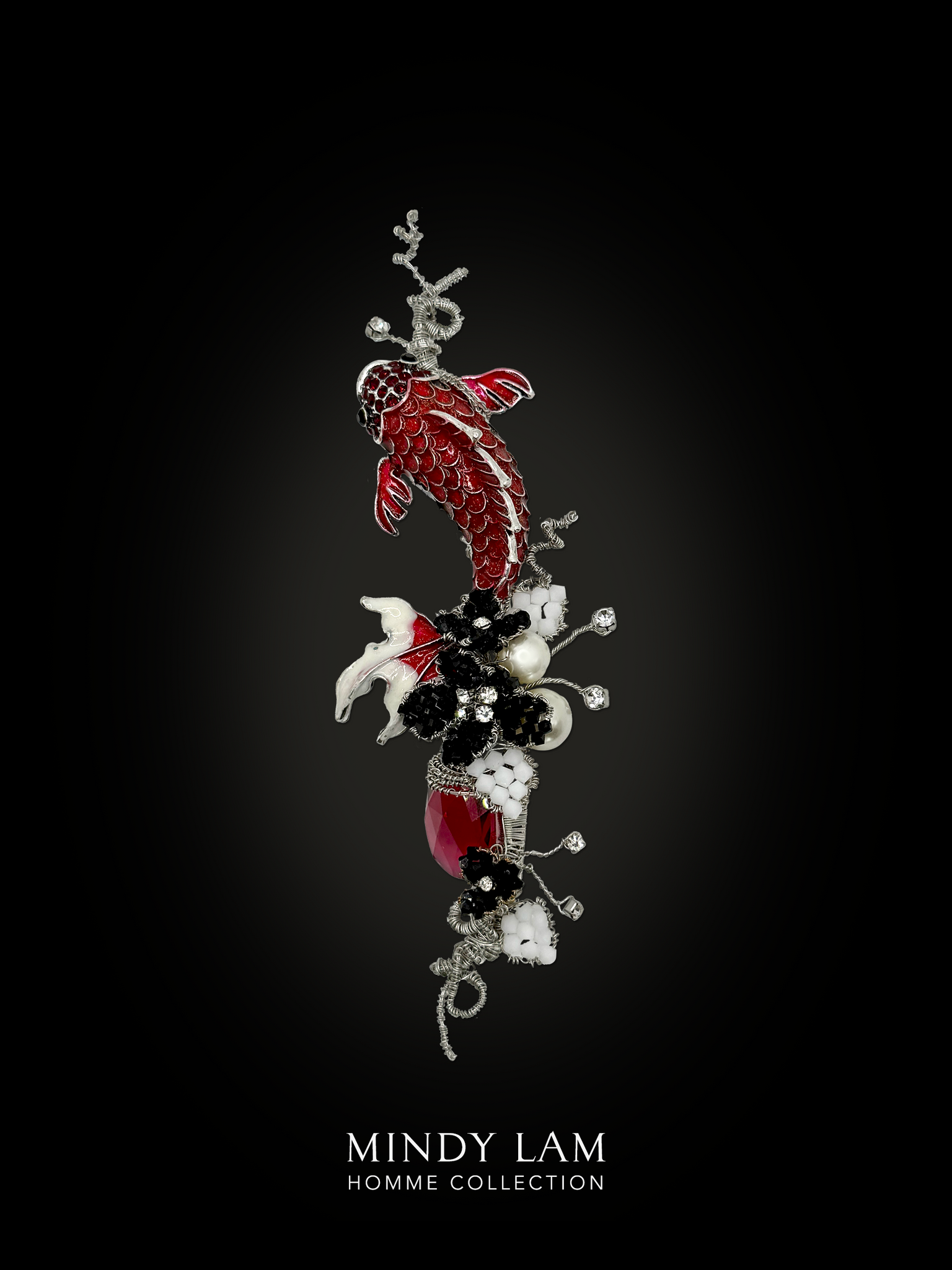 Men's Lapel Pin - Crimson Splash