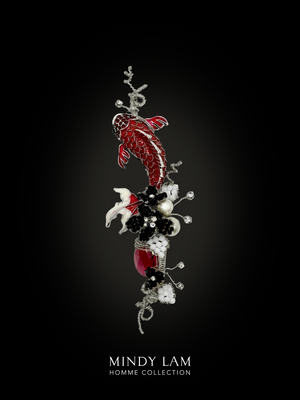 Men's Lapel Pin - Crimson Splash