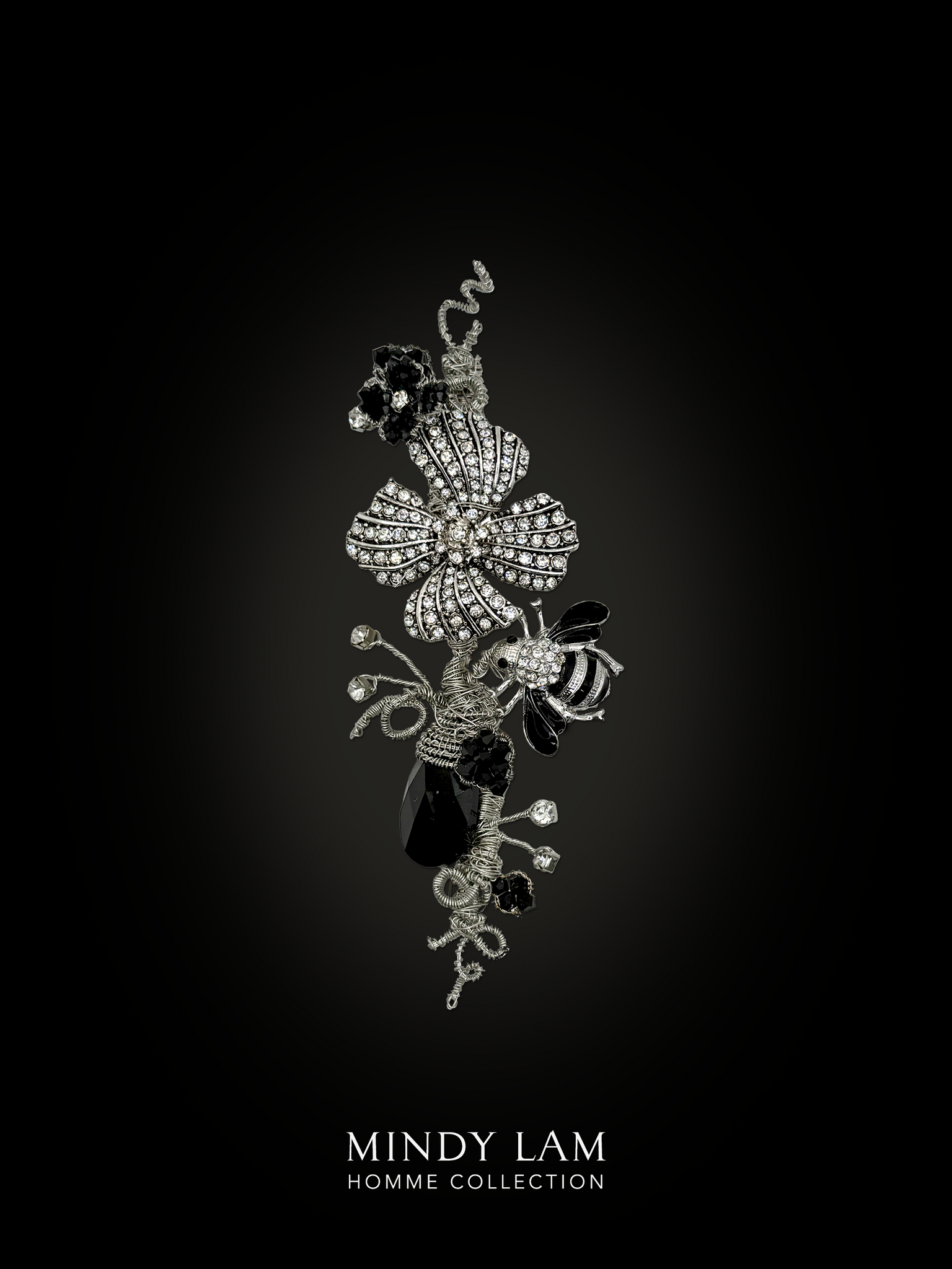 Men's Lapel Pin - Silver Bumble and Dogwood