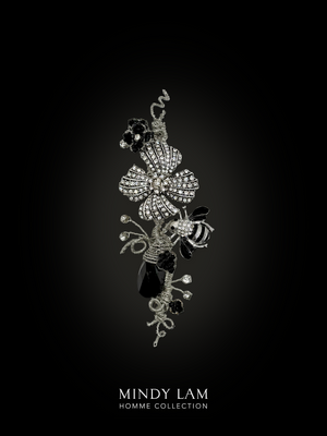Men's Lapel Pin - Silver Bumble and Dogwood