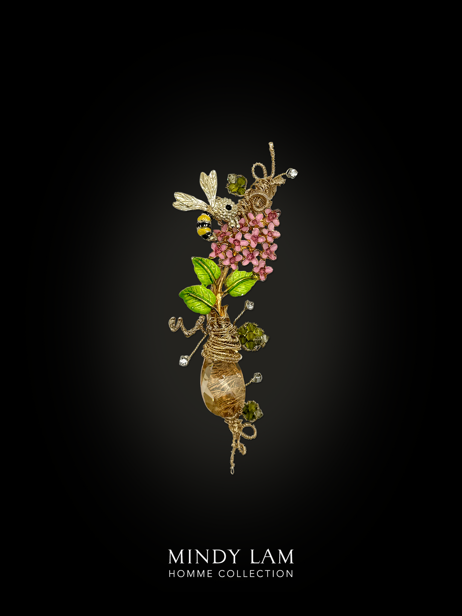 Men's Lapel Pin - Blush Hydrangeas Dream