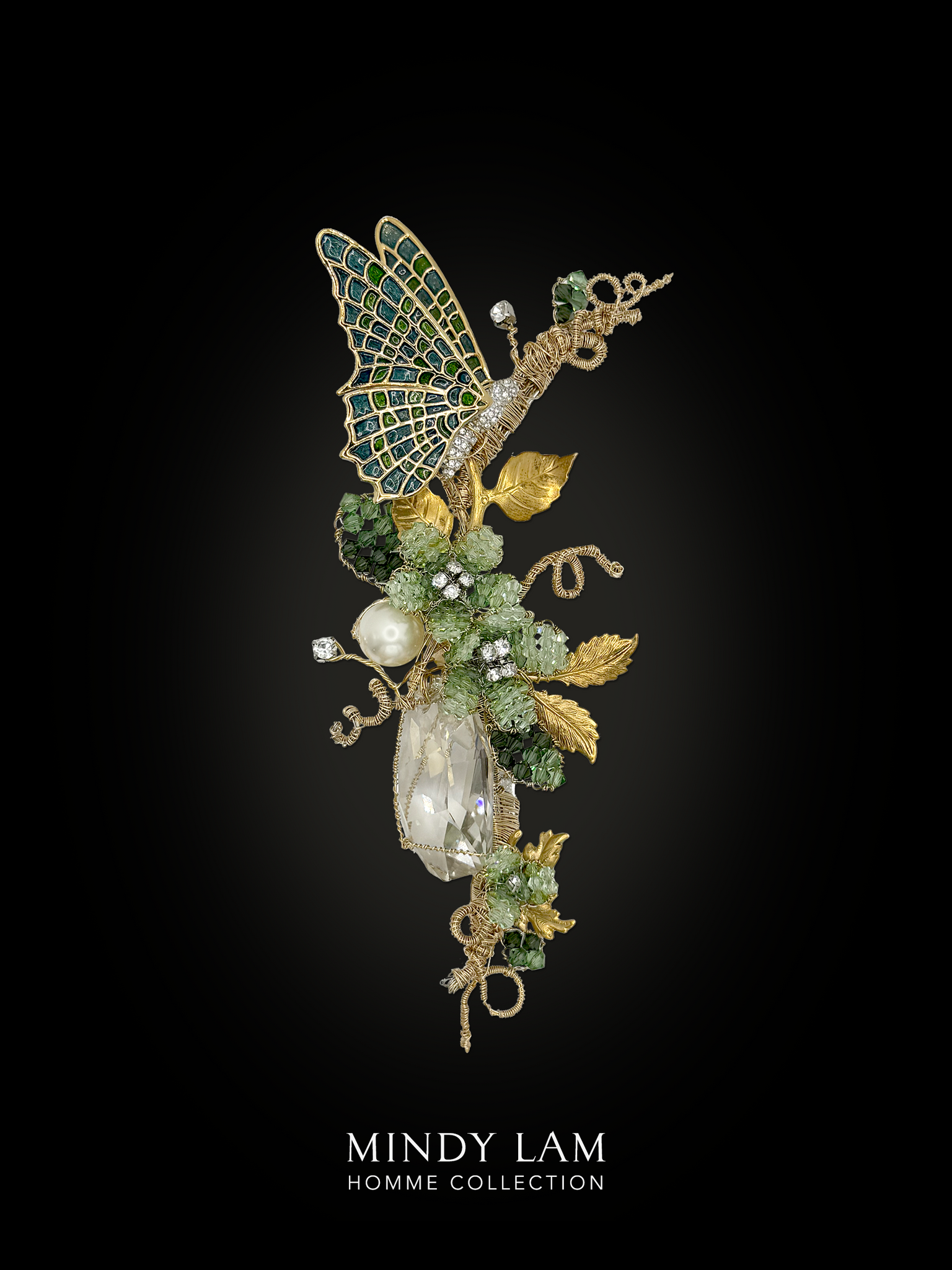 Men's Lapel Pin - Flutter of the Mint Garden
