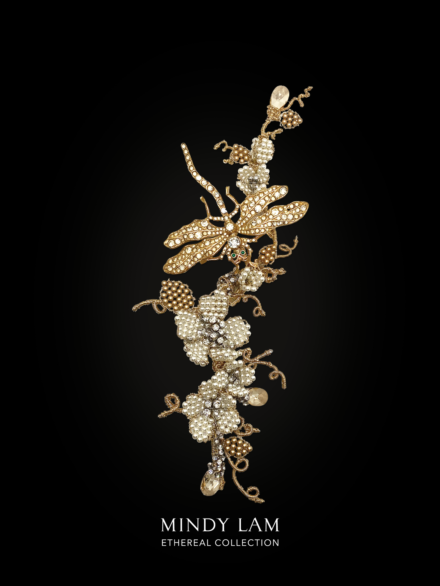 Ethereal Collection Lapel Pin -  Pearl Blooms, Golden Ace
