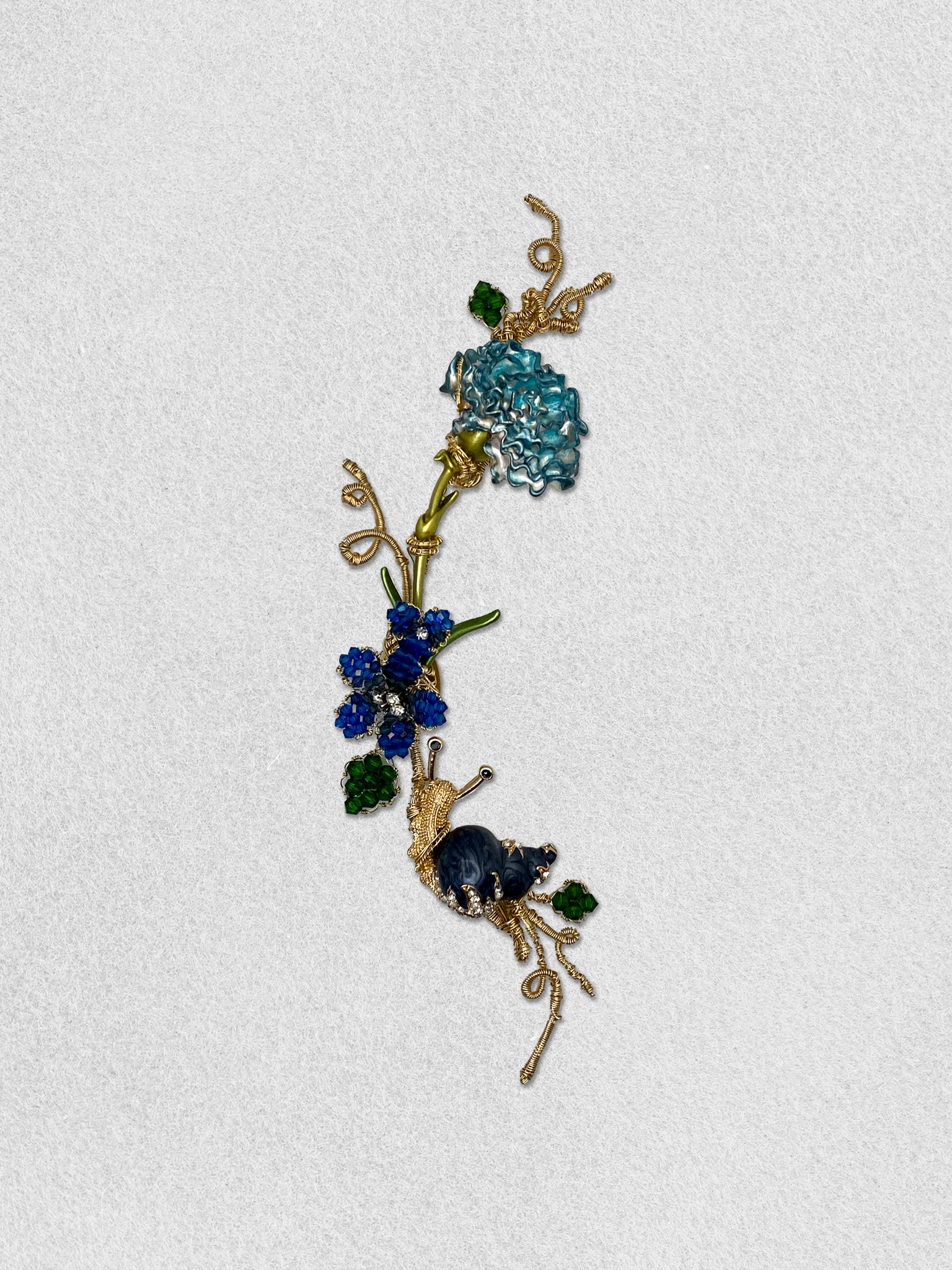 Men's Lapel Pin - Blueberry Snail & the Giant Bloom