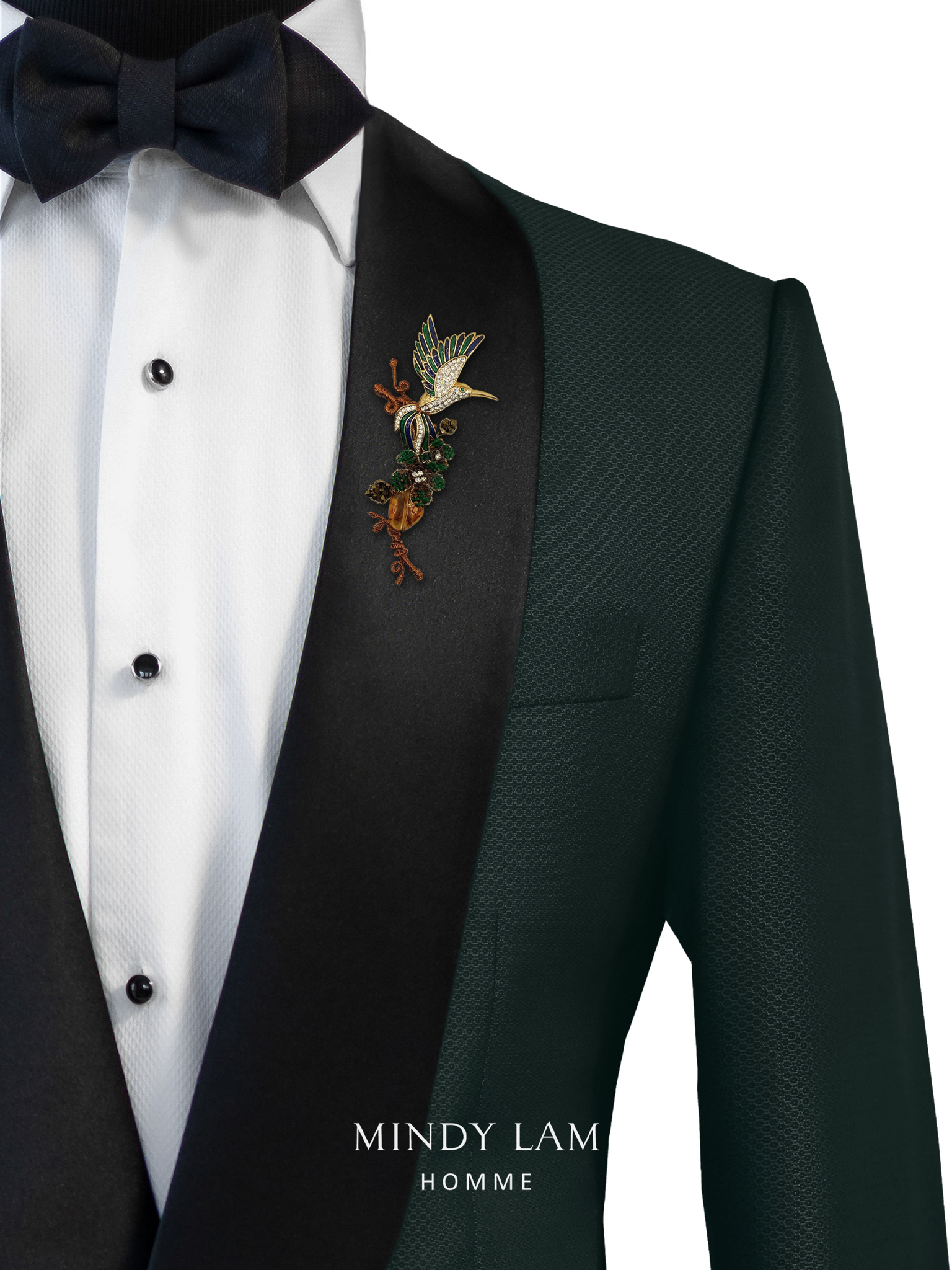 Men's Lapel Pin - Emerald Garden