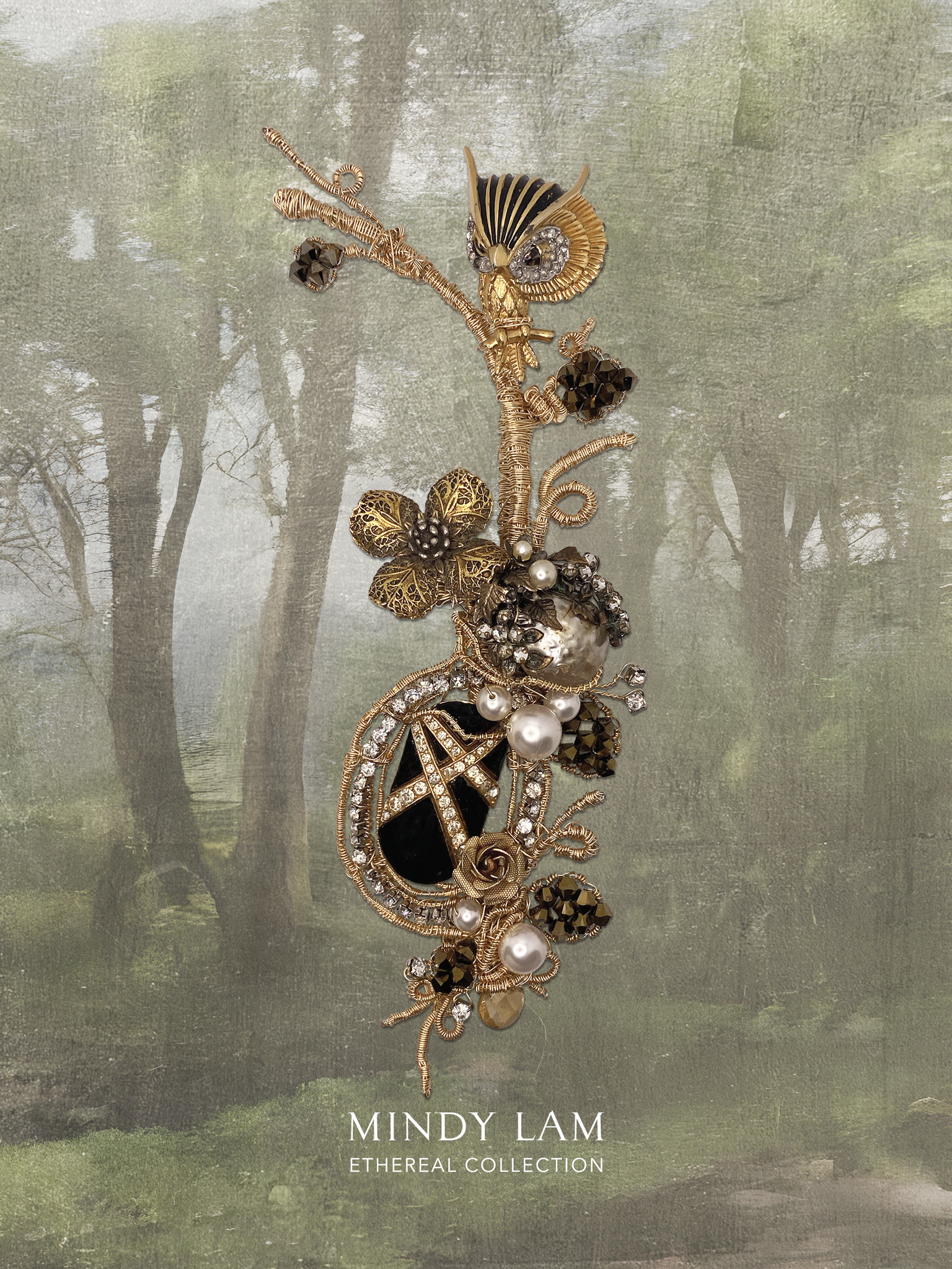 Ethereal Collection Lapel Pin - The Forest Glows at Night