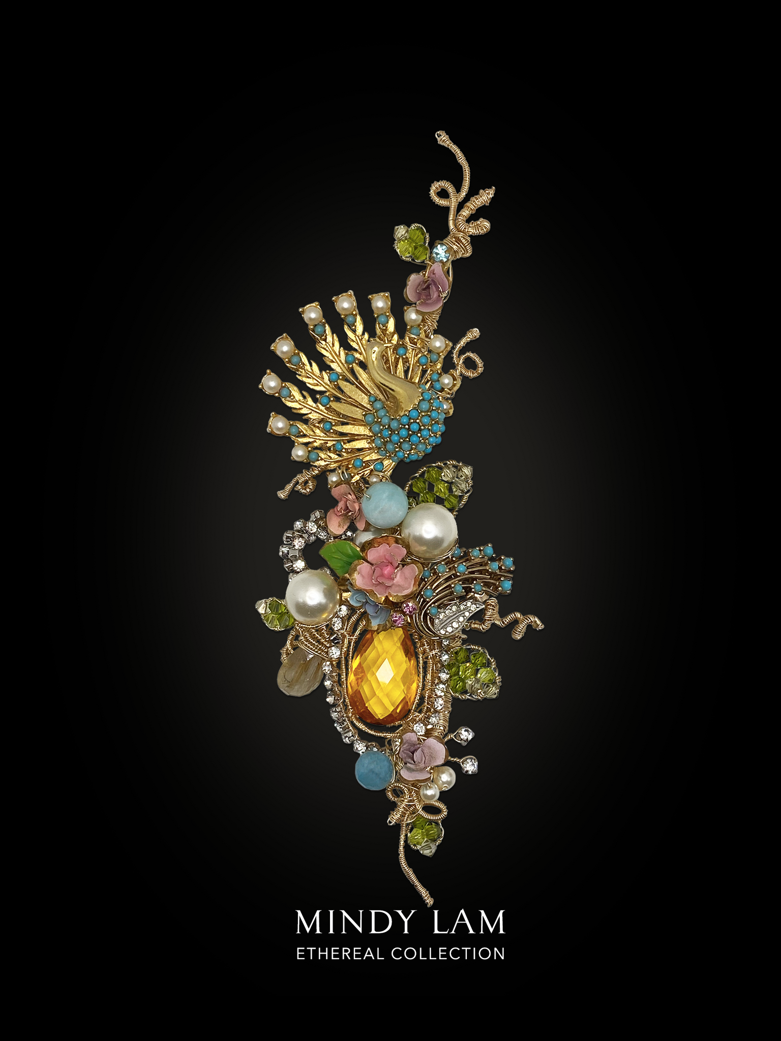 Ethereal Collection Lapel Pin - Peacock of Fanciful