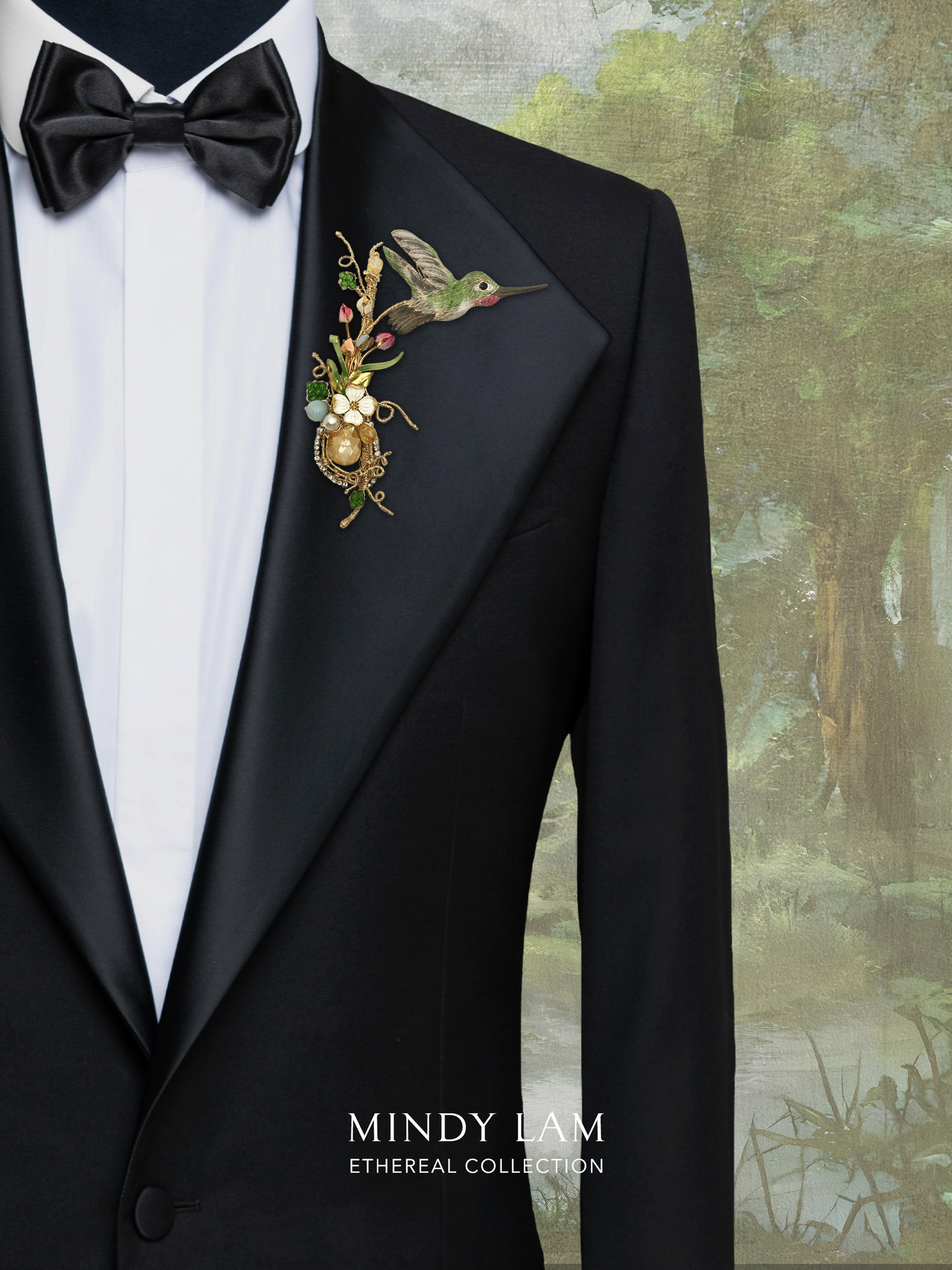 Ethereal Collection Lapel Pin - Humming in the Garden
