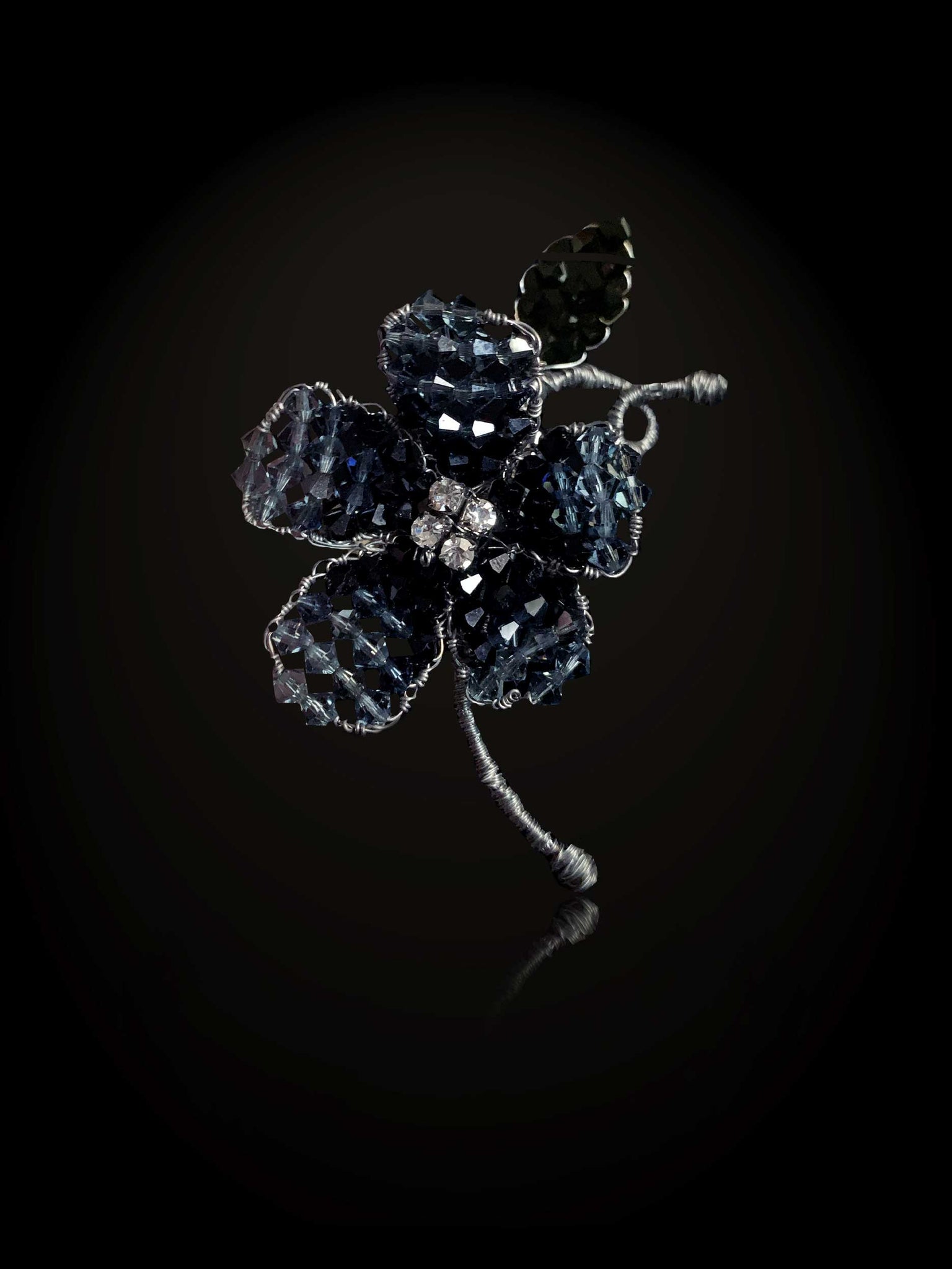 Men's Deep Denim Blue X-Small Flower Lapel Pin