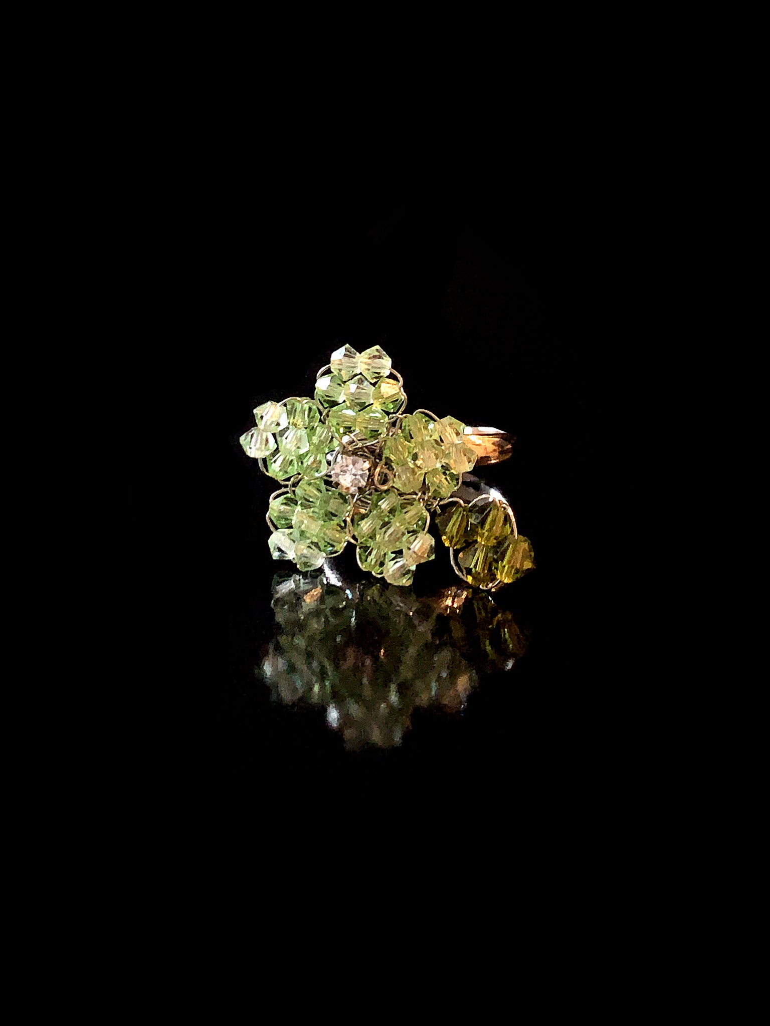 Mint Green Single Flower Ring