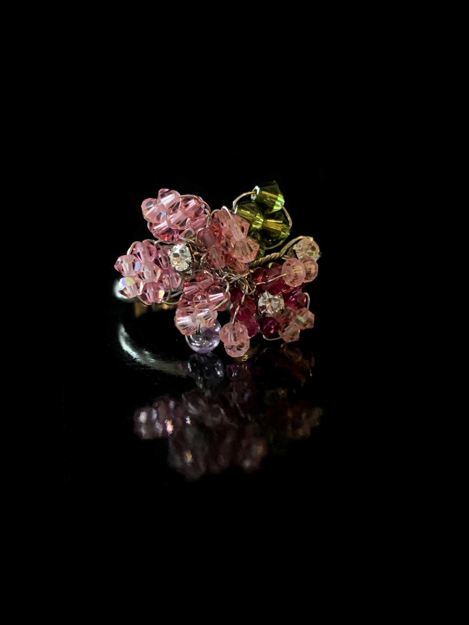 Cherry Blossom Pink/Fuchsia Double Bloom Ring