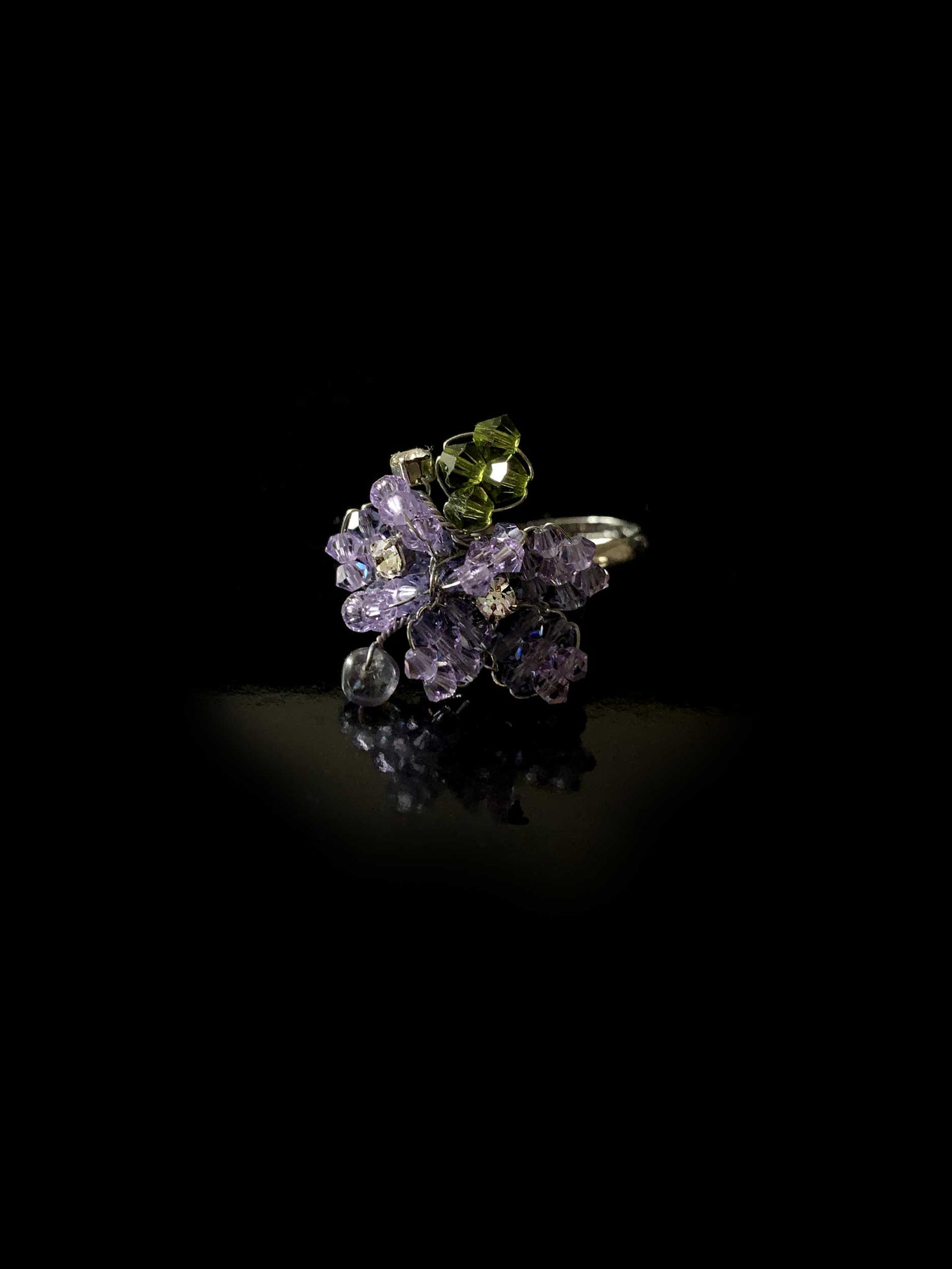 Lilac Double Bloom Flower Ring