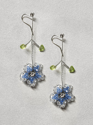 Taubman Museum - Ocean Blue/Crystal Floral Twist Earring